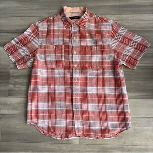 Tommy Bahama Red Plaid Casual Button Down Shirt